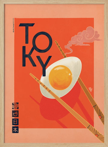 Tokyo Ramen Egg | Poster - Wood Frame Interior