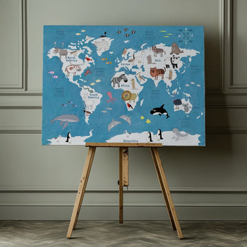 World Animal Map | Canvas - Room Interior 1