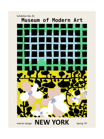 Vibrant Abstract Floral Grid | Poster - Passepartout
