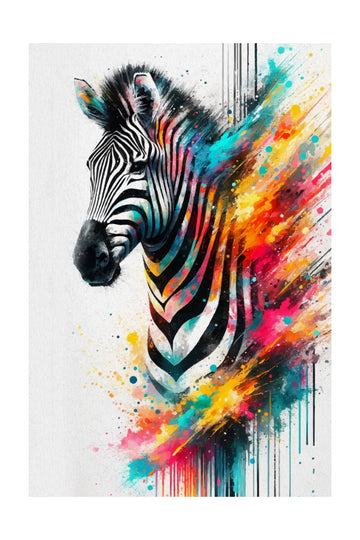 Colorful Zebra Splash | Poster - Passepartout