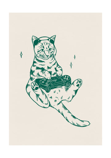 Gamer Cat Chill | Poster - Passepartout