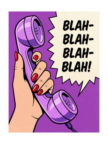 Blah Blah Retro Phone | Poster - Passepartout