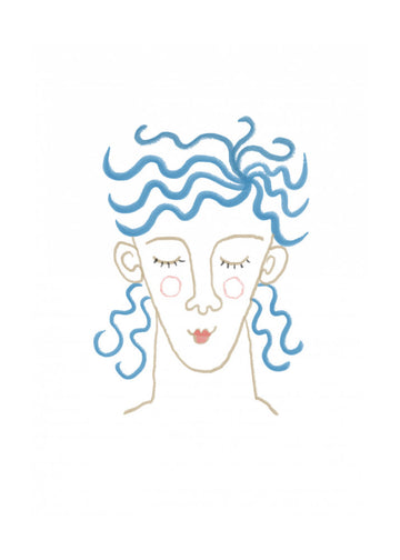 Dreamy Blue Hair Woman | Poster - Passepartout