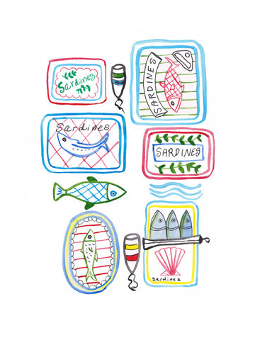 Whimsical Sardine Cans | Poster - Passepartout