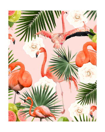 Flamingos Tropical Guava Bliss | Poster - Passepartout