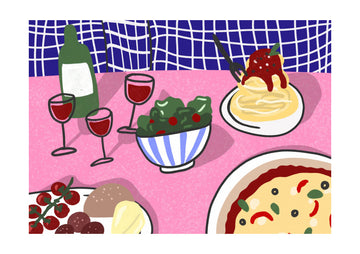 Cozy Italian Dinner | Poster - Passepartout