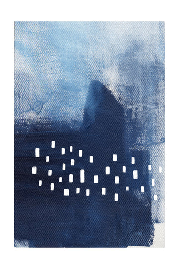 Blue Hues And White Rectangular Elements | Poster - Passepartout