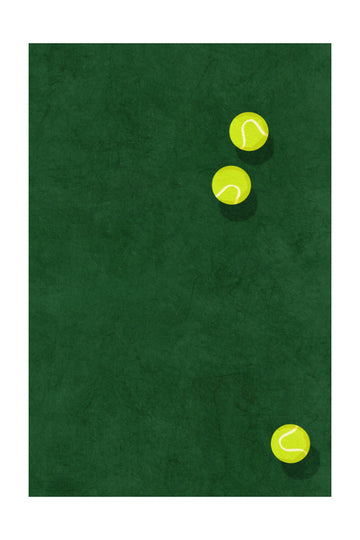 Green Court Tennis Balls | Poster - Passepartout