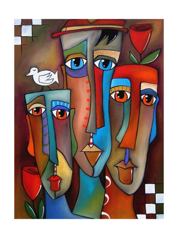 Colorful Abstract Faces | Poster - Passepartout