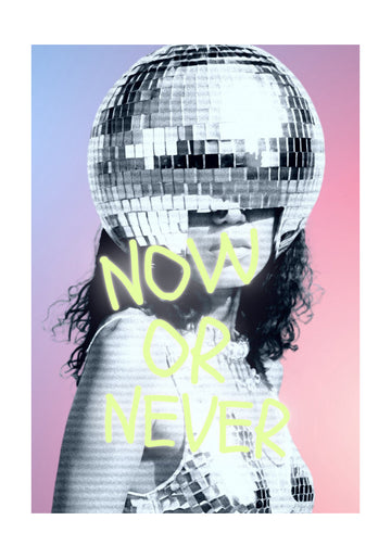 Woman with a Disco Ball Helmet | Poster - Passepartout