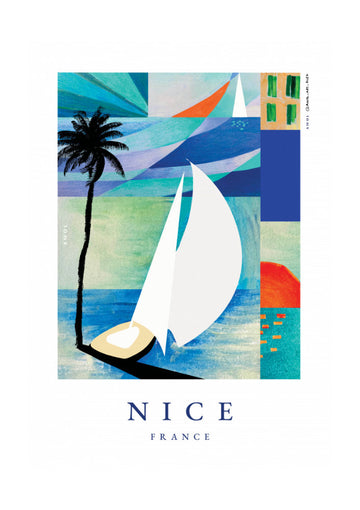 Summer Sailboat Beach | Poster - Passepartout