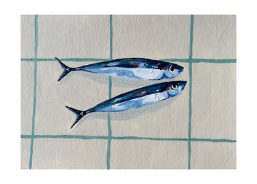 Two Blue Fish | Poster - Passepartout
