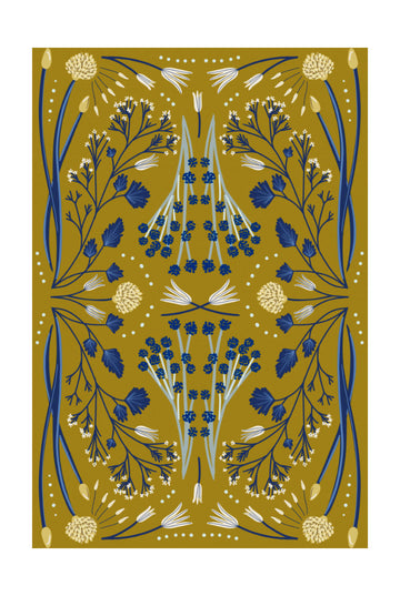 Folk Mirrored - Blue and Olive | Poster - Passepartout