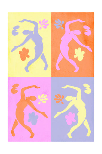 Vibrant Dancing Figures | Poster - Passepartout