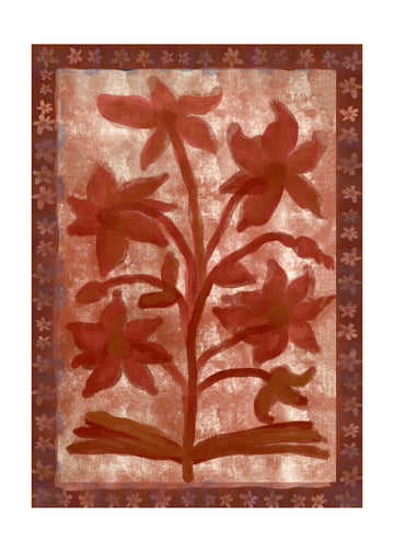 Painterly Red Blooms | Poster - Passepartout
