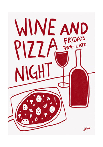 Wine and Pizza | Poster - Passepartout