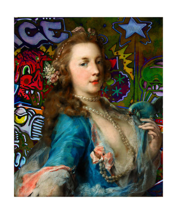 Rococo Lady Graffiti | Poster - Passepartout