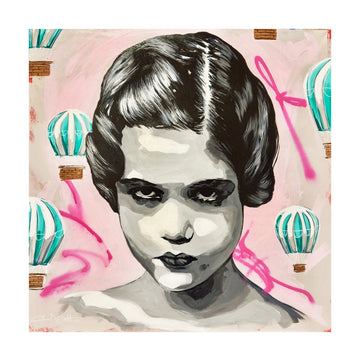 Urban Girl Pink Balloons | Poster - Passepartout