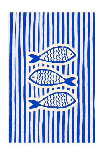 Three Blue Fish | Poster - Passepartout