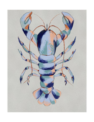 Colorful Blue Lobster | Poster - Passepartout