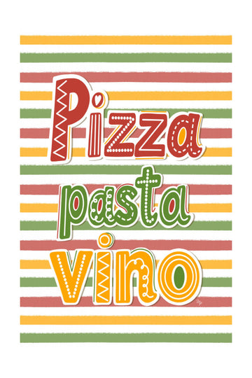 Pizza Pasta Vino | Poster - Passepartout