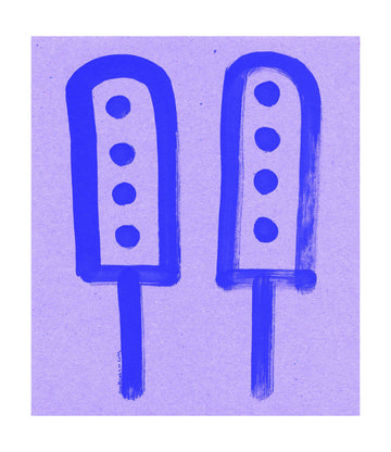 Retro Blue Ice Pops | Poster - Passepartout