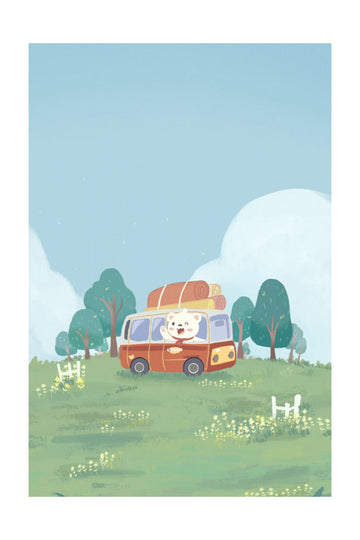 Happy Camper Bear | Poster - Passepartout