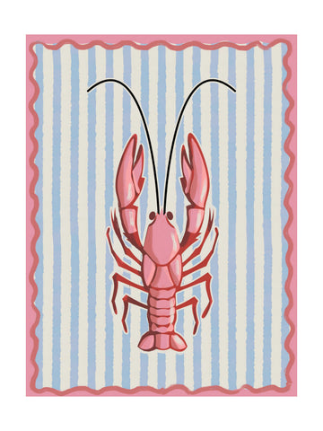 Coastal Pink Lobster | Poster - Passepartout