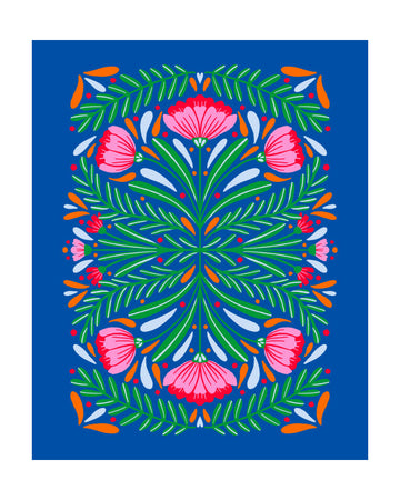 Colorful Floral Symmetry | Poster - Passepartout
