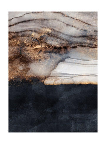 Golden Fluid Abstract | Poster - Passepartout
