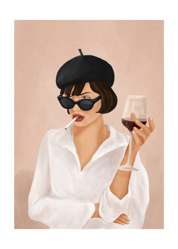 Chic Smoking Lady | Poster - Passepartout