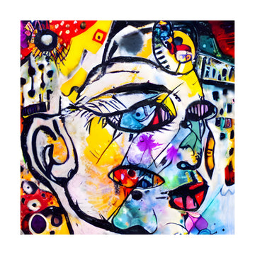 Vibrant Abstract Face | Poster - Passepartout