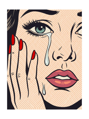 Retro Crying Woman | Poster - Passepartout