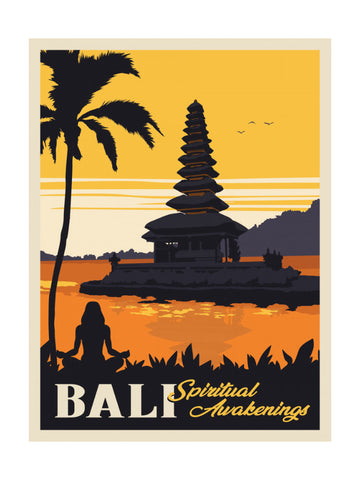 Bali Temple Sunset Meditation | Poster - Passepartout