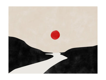Red Sun Zen Landscape | Poster - Passepartout