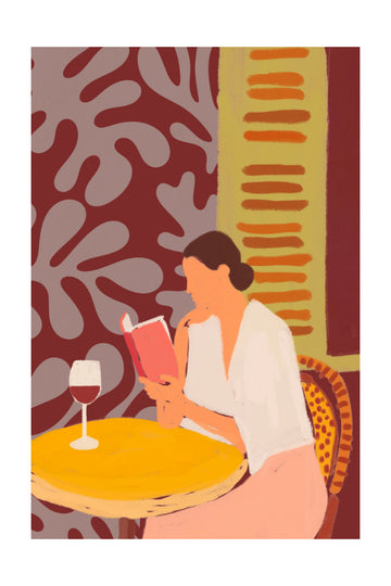 Leisurely Cafe Reading | Poster - Passepartout