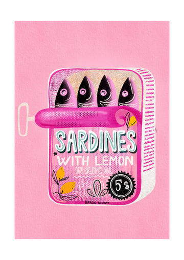 Pink Sardines With Lemon | Poster - Passepartout