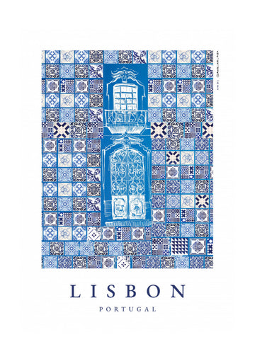 Lisbon Azulejo Balcony | Poster - Passepartout
