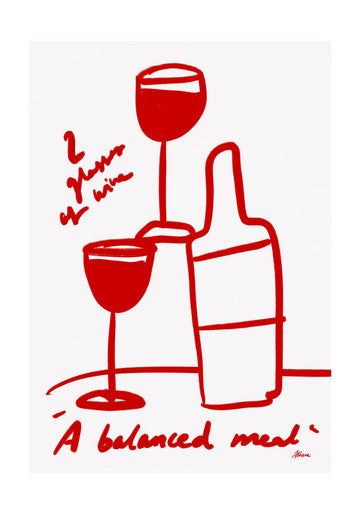 2 Glasses of Wine | Poster - Passepartout
