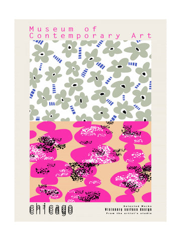 Vibrant Abstract Flowers | Poster - Passepartout