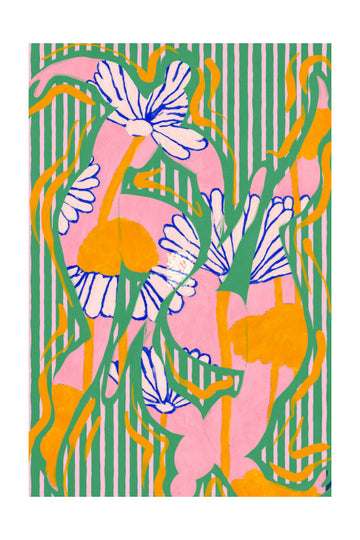 Vibrant Striped Daisies | Poster - Passepartout
