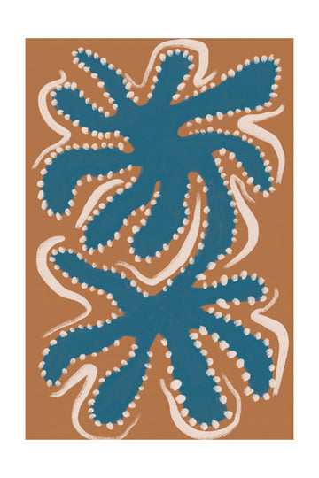 Organic Blue Shapes | Poster - Passepartout