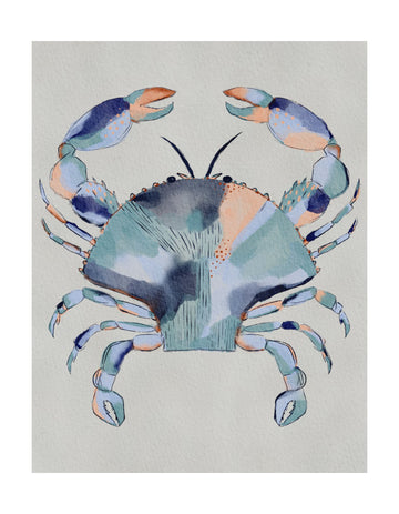 Coastal Blue Crab Painting | Poster - Passepartout