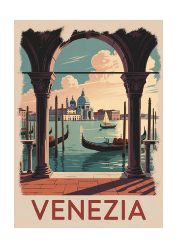 Vintage Venice Grand Canal View | Poster - Passepartout