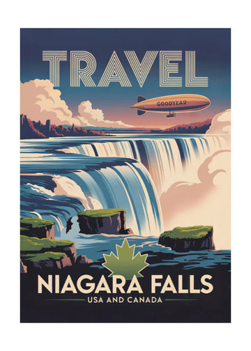 Majestic Niagara Falls Blimp | Poster - Passepartout