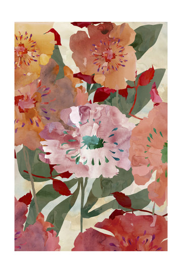Colorful Watercolor Blooms | Poster - Passepartout