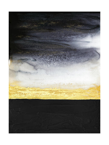 Black Gold Abstract Flow | Poster - Passepartout