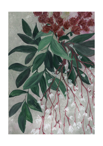Green Leaves White Blooms | Poster - Passepartout