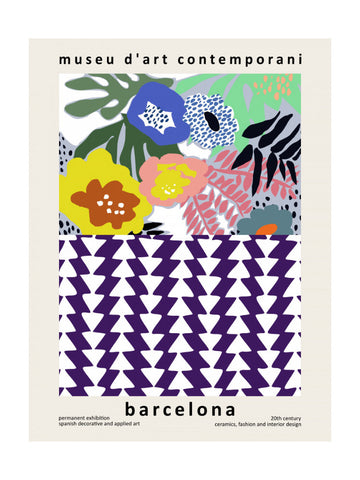 Abstract Floral Pattern Barcelona | Poster - Passepartout