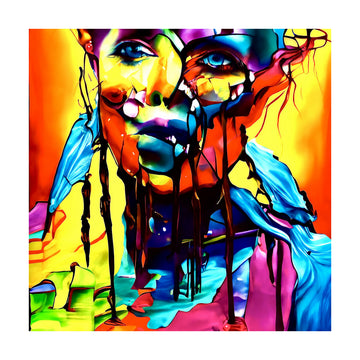 Colorful Drip Portrait | Poster - Passepartout
